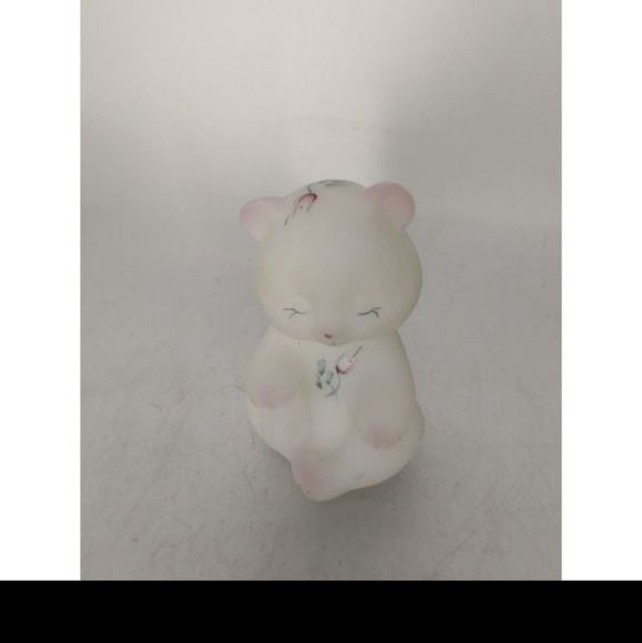 Vintage Fenton hand painted satin glass bear figurine, signed - Picture 6 of 10